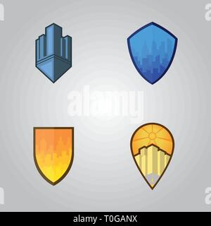 Logo pour city et l'immobilier au caractère unique Illustration de Vecteur