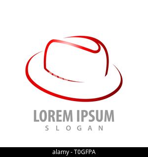 Vintage chapeau melon silhouette concept design. L'élément de modèle graphique symbole Illustration de Vecteur