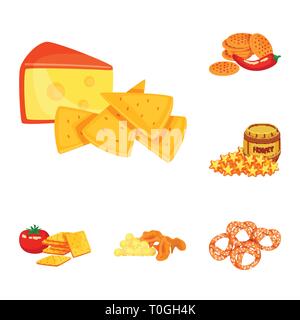 Cracker,maïs,cookies,bretzel,apéritif,tomate,miel,bois,DE,fromage,poivre,canon,légumes,champignons,allemand,lactique,rouge,agriculture,chanterelles,doux,texture chili,star,carre,snack,chaud,sain,pain,alimentaire,produits,croquant,cuisine,arôme,goût seasonin,organiques,ingrédient,set,icône,,illustration,collection,isolé,design,graphisme,élément signe,caricature,couleur,vecteurs vecteur , Illustration de Vecteur