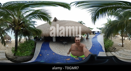 Vue panoramique à 360° de Nachi Cocom Beach - Cozumel, Mexique 4