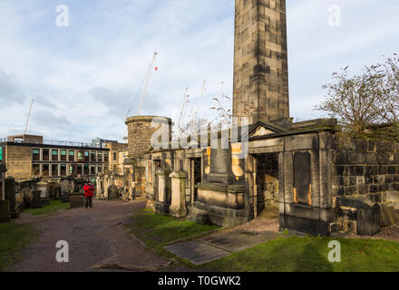 Edimbourg (Ecosse) - L'ancien cimetière de Calton, cimetière de Calton Hill Banque D'Images