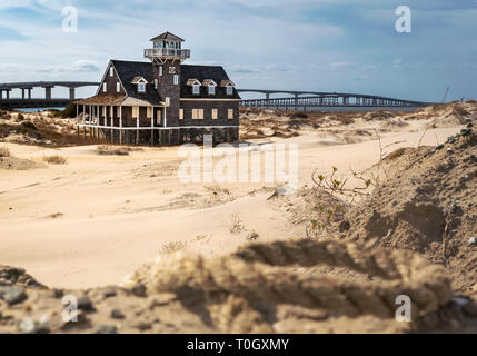 Sauvetage historique United States Coast Guard Station proche de l'Oregon Inlet dans les Outer Banks de Caroline du Nord. Banque D'Images