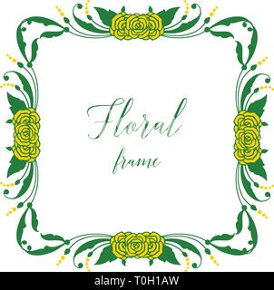 Vector illustration divers vert foncé ornementé floral frame hand drawn Illustration de Vecteur