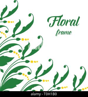 Vector illustration divers vert foncé ornementé floral frame hand drawn Illustration de Vecteur