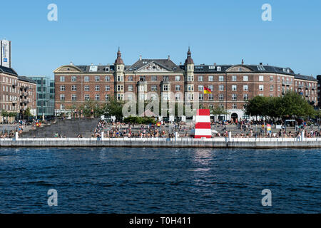 Danemark, copenhague, baignoire Harbour Islands Brygge Banque D'Images