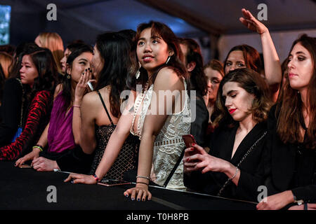 St Andrew's fashion show annuel de bienfaisance dans le quad, cette année soutenir la morsure. En vedette : Les étudiants de St Andrews où : St Andrews, Royaume-Uni Quand : 16 Feb 2019 Credit : Euan Cherry/WENN Banque D'Images