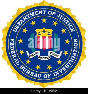 Sceau de l'United States Federal Bureau of Investigation FBI - USA. Banque D'Images