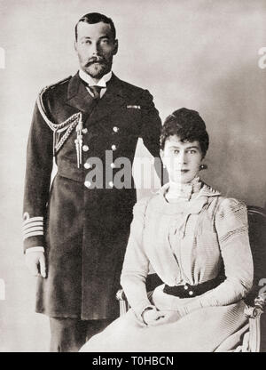 Old vintage photo de George V et Mary de Teck, 1895 Banque D'Images