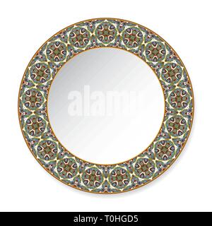 Plaque décorative de couleur avec motif sur fond blanc. Vector illustration. Illustration de Vecteur