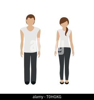 L'homme et la femme en vêtements de sport caractère isolé sur fond blanc vector illustration EPS10 Illustration de Vecteur