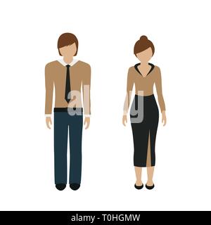 L'homme et la femme dans un costume chic isolé sur fond blanc vector illustration EPS10 Illustration de Vecteur