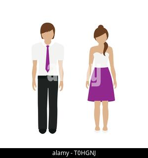 L'homme et la femme dans un costume chic summer isolé sur fond blanc vector illustration EPS10 Illustration de Vecteur