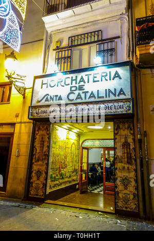 Valencia Horchateria de Santa Catalina, vieille ville de Valence Espagne Banque D'Images