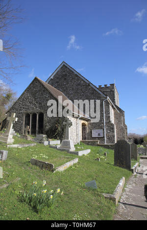 L'ancienne église paroissiale dans le petit village de Sussex bramber West Sussex Banque D'Images