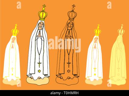 Notre Dame de Fatima statue. Illustration de Vecteur