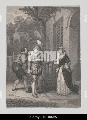 Charles de bruyère, l'aîné, britanniques, Londres 1785 Londres 1848 ?, Artiste : Après Robert Smirke, britannique, Wigton, Cumberland 1752/53 ?1845 Londres, Objet : William Shakespeare, britannique, Stratford-upon-Avon 1564 ?1616 Stratford-upon-Avon, Anne Page, Simple et élancée (Shakespeare, Les Joyeuses Commères de Windsor, Acte 1, scène 1), 1825 ?40, la gravure, feuille : 3 7/16 ? 2 9/16 in. (8,8 ? 6.5 cm). Le Metropolitan Museum of Art, New York. Don de Harriet McDonald, 1941 (41.91.151) Banque D'Images