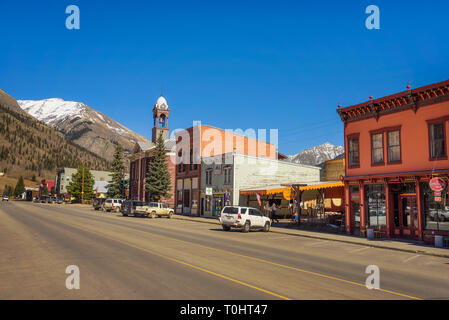 Quartier historique de Silverton à Colorado Banque D'Images