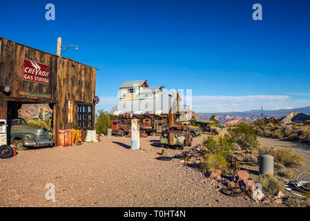 Nelson Ghost Town situé dans le canyon d'El Dorado près de Las Vegas, Nevada Banque D'Images