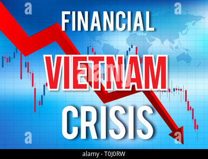 Vietnam Crise financière l'effondrement économique du marché boursier Crise Mondiale Illustration. Banque D'Images