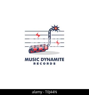 Dynamite musique Concept illustration Design modèle vectoriel. Convient pour l'industrie créative, multimédia, animation, formation, boutique, et toute relation Illustration de Vecteur