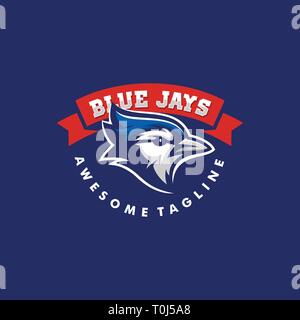 Abstract Blue Jay illustration vector modèle. Convient pour l'industrie créative, multimédia, animation, formation, boutique, et toute activité commerciale complémentaire Illustration de Vecteur