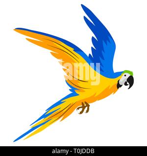 Illustration de macaw Parrot. Oiseau exotique tropical sur fond blanc. Illustration de Vecteur