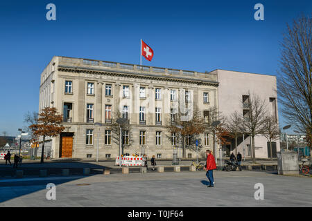 Message suisse, Otto-von-Bismarck-Allee, milieu, Berlin, Allemagne, Schweizerische Botschaft, Mitte, Deutschland Banque D'Images