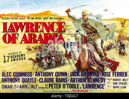 PETER O'TOOLE, l'AFFICHE DU FILM LAWRENCE D'ARABIE, 1962 Banque D'Images