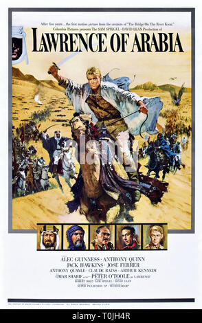 PETER O'TOOLE, l'AFFICHE DU FILM LAWRENCE D'ARABIE, 1962 Banque D'Images