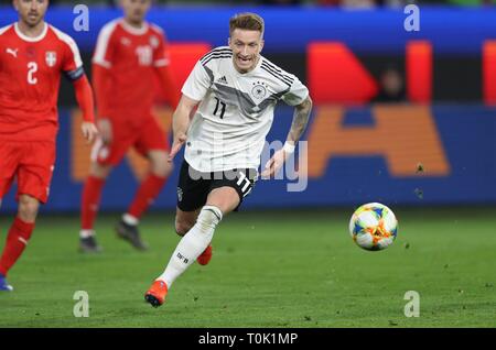 Wolfsburg, Allemagne. Mar 21, 2019. firo : 20.03.2019, Football, 2018/2019, Landerspiel : Équipe nationale : Allemagne - Serbie 1 : 1 simple action, Marco Reus | Conditions de crédit dans le monde entier : dpa/Alamy Live News Banque D'Images