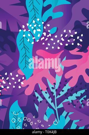 Base de plantes et de fleurs lumineuses texture background design. Vector illustration. Illustration de Vecteur