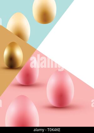 Joyeuses Pâques Fête fond avec des œufs en chocolat. Vector illustration. Illustration de Vecteur