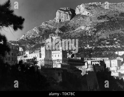 Géographie, Monaco, Monte Carlo, Palais du Prince, vue extérieure, juin 1956, Additional-Rights Clearance-Info-Not-Available- Banque D'Images