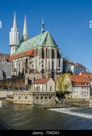 La ville la plus à Görlitz en Allemagne est une ville avec beaucoup d'expérience. La ville est située sur la Neisse de Lusace, en Saxe. Banque D'Images