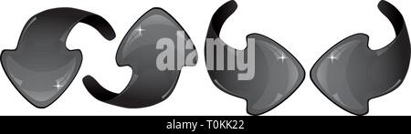 Jeu de flèches black glitter, vector illustration Illustration de Vecteur