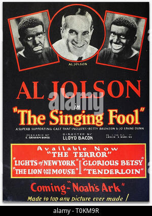 Al Jolson dans le chant fou 1928 -1 - Vintage pré code silent movie poster Banque D'Images