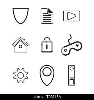 Ligne plate design vector art icon set Illustration de Vecteur