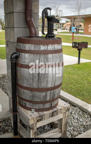 Fontaine d'eau à Dépôt de fourreau Park de Gainesville, FL. Banque D'Images