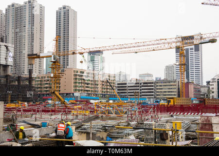 Site de construction en ville chinoise Banque D'Images