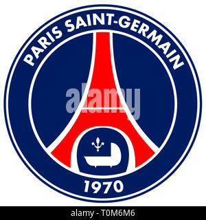 L'emblème de l'équipe de France de football Paris Saint-Germain Football Club PSG - France. Banque D'Images