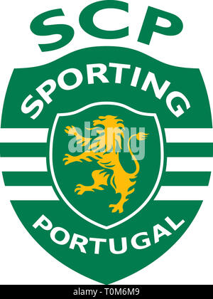 Logo de l'équipe portugaise de football SCP Sporting Lisbonne - Portugal. Banque D'Images