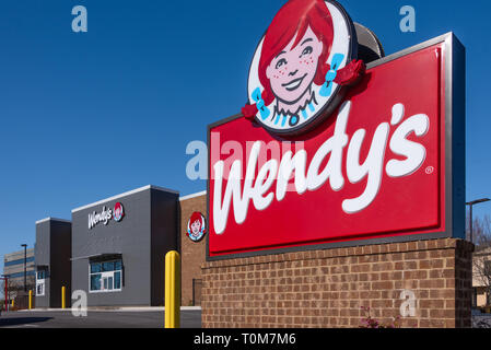 Wendy's fast food restaurant hamburger à Lawrenceville, Géorgie. (USA) Banque D'Images