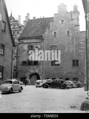 Géographie / voyage, Allemagne, Bavière, Rothenburg ob der Tauber, les bâtiments, l'hôtel de ville, l'arrière, vue extérieure, 1960 Additional-Rights Clearance-Info-Not-Available- Banque D'Images