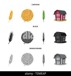 Printemps,grenier,spike,graines,des,Culture,dur,industrie,farine, pain, céréales,graines,automne,,oreille,orge,son de blé,remise,golden,alimentation,or,rural,chalet,vert,d'avoine,estate,agriculture,agriculture,usine,seigle blé,maïs,grain,récolte,ferme,,champ,set,icône,,illustration,collection,isolé,design,graphisme,élément vecteur vecteurs,signer , Illustration de Vecteur