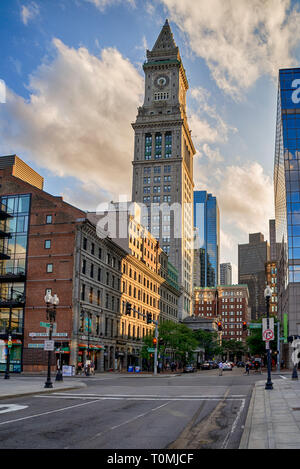 La célèbre Boston Custom House Banque D'Images