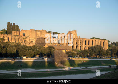 Le Cirque Maximus et Mont Palatin, Rome Italie. Banque D'Images