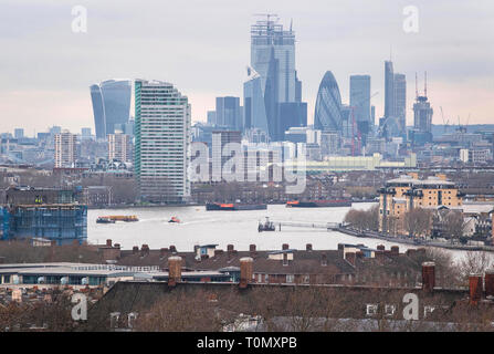 Vue générale de la ville de Greenwich Park, Londres du sud. Banque D'Images