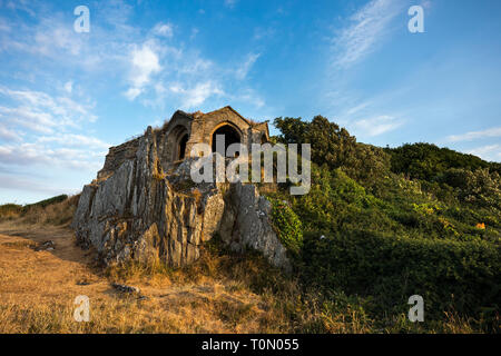 Adelaide's Grotto ; Rame Head, Cornwall, UK Banque D'Images