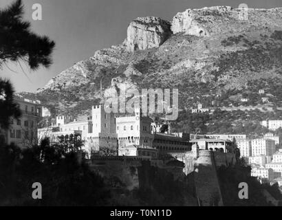 Géographie / voyages, Monaco, bâtiment, Palais du Prince, vue extérieure, 1956 Additional-Rights Clearance-Info,--Not-Available Banque D'Images