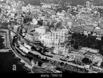 Géographie / billet, de Monaco, de la construction, de l'Hôtel de Paris et le Casino de Monte Carlo, vue extérieure, photographie aérienne, 1950 Additional-Rights Clearance-Info-Not-Available- Banque D'Images